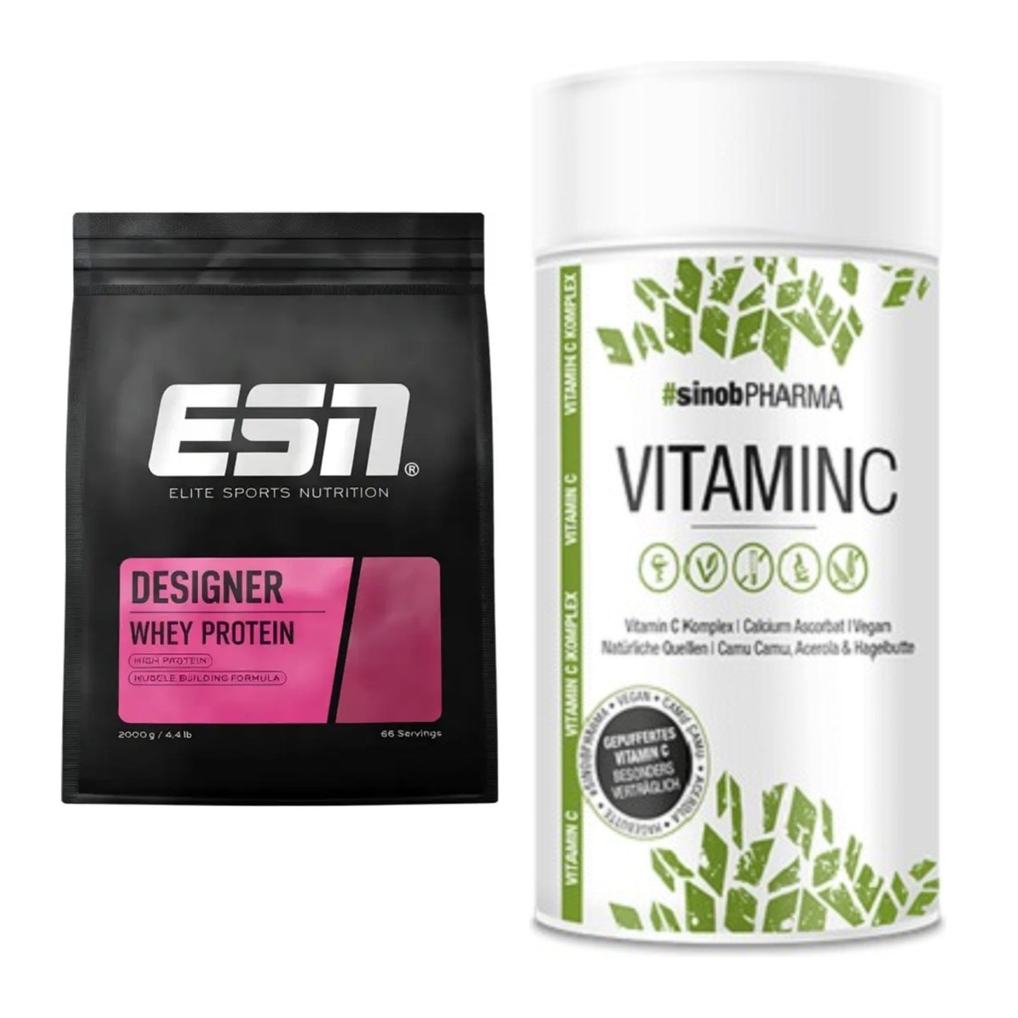 Basis-Set: ESN Designer Whey + Sinob Vitamin C – alle enthaltenen Artikel