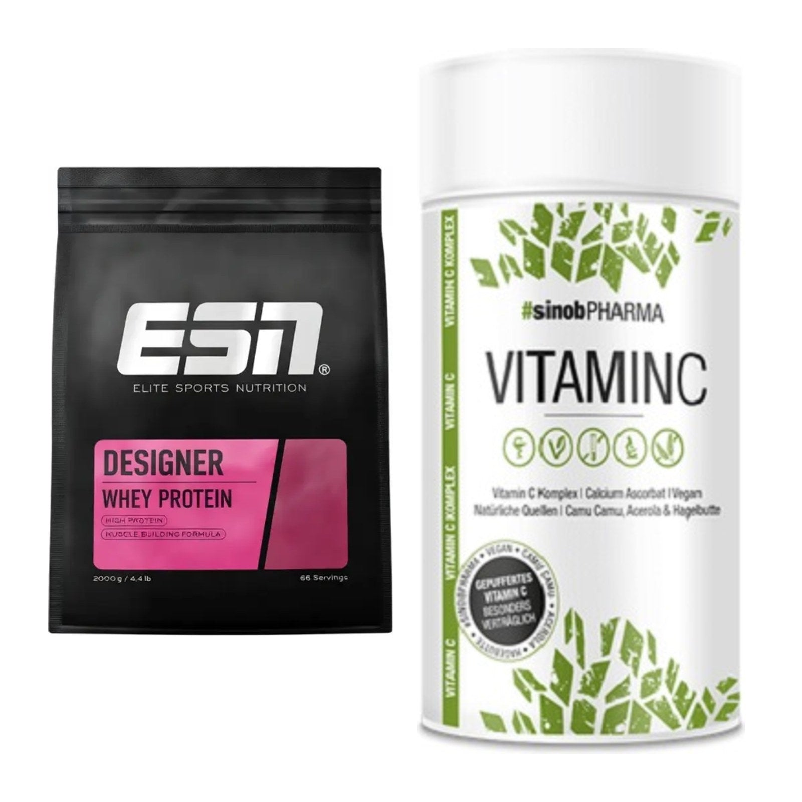 Basis-Set: ESN Designer Whey + Sinob Vitamin C – alle enthaltenen Artikel