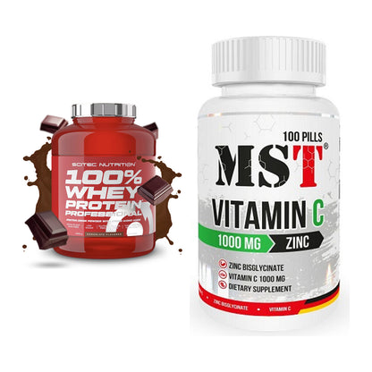 Basis-Set: Scitec 100% Whey + MST Vitamin C 1000 + Zinc – alle enthaltenen Artikel