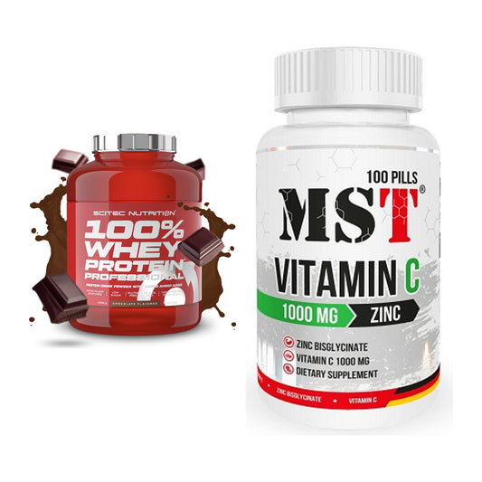 Basis-Set: Scitec 100% Whey + MST Vitamin C 1000 + Zinc – alle enthaltenen Artikel
