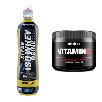 Basis-Set: Body Attack Clear Iso Whey + Sinob Vitamin C Calcium – alle enthaltenen Artikel
