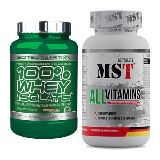Basis-Set: Scitec Whey Isolate + MST All Vitamins 60 Pillen – alle enthaltenen Artikel