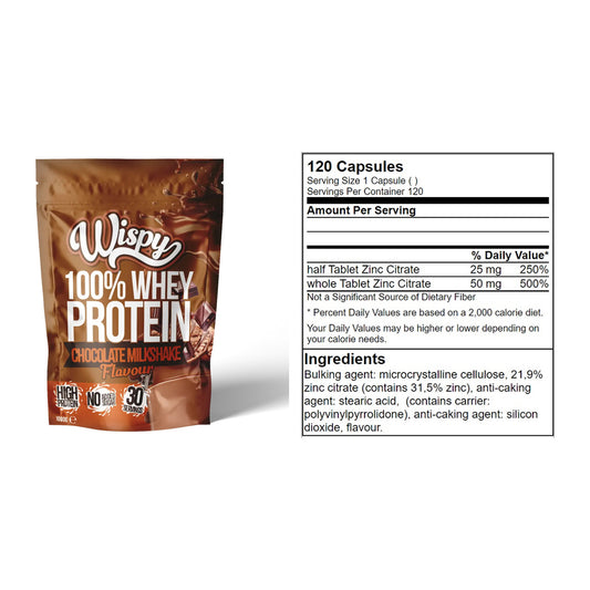 Basis-Set: Wispy Whey 100% + GN Zinc Citrate 120 Tabl. – alle enthaltenen Artikel