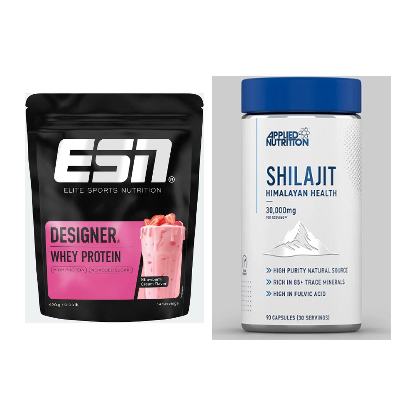 Basis-Set: ESN Designer Whey + Applied Nutrition Shilajit – alle enthaltenen Artikel