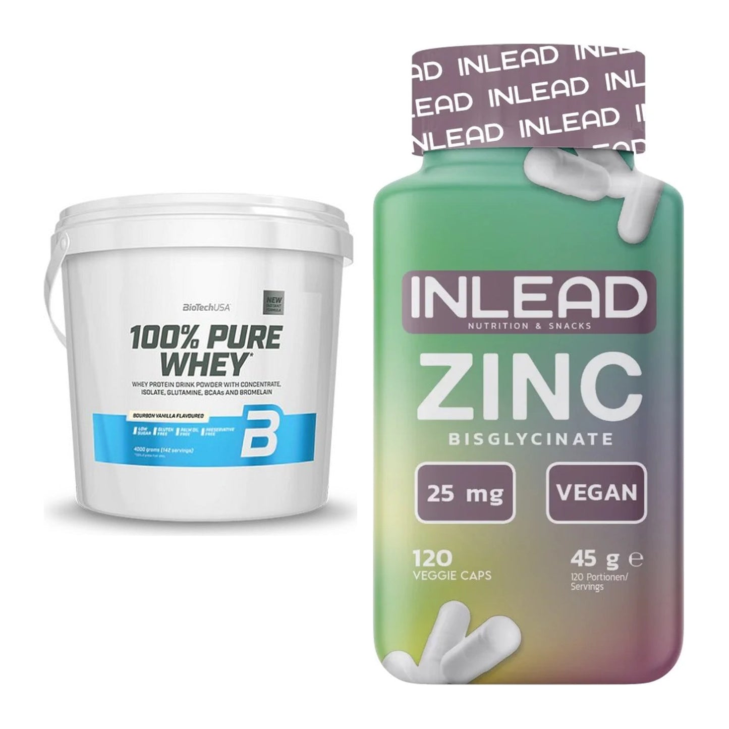 Basis-Set: BioTech 100% Pure Whey + INLEAD Zink Bisglycinate – alle enthaltenen Artikel