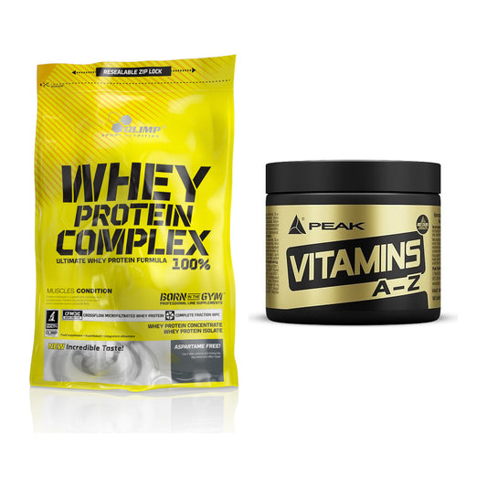 Základní sada: Olimp Whey Protein Complex + Peak Vitamin A-Z 180 tablet - všechny položky v ceně