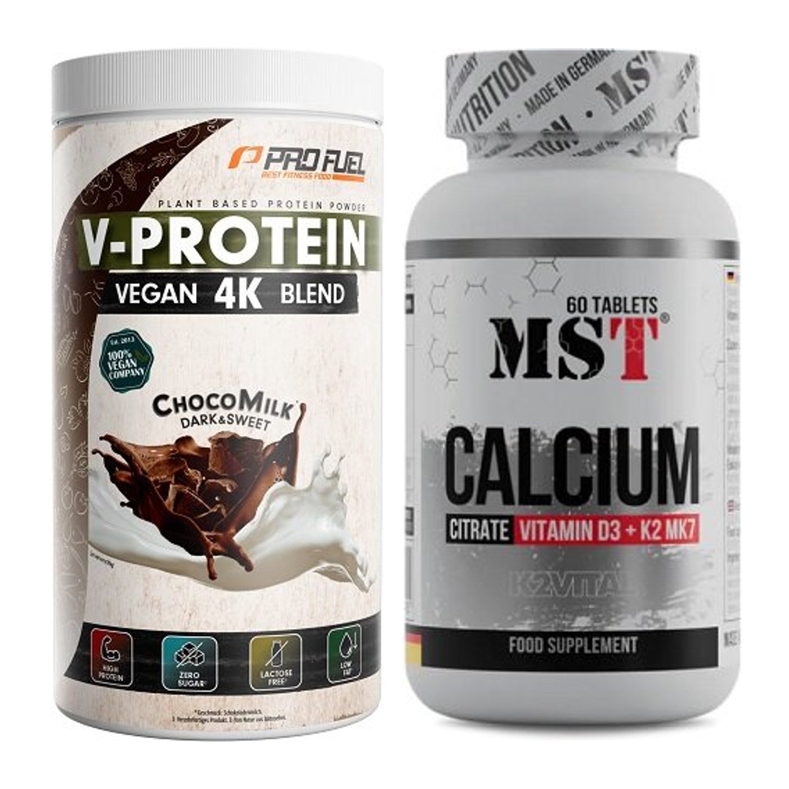 Basis-Set: ProFuel V-PROTEIN vegan 4K + MST Calcium Citrate D3 – alle enthaltenen Artikel