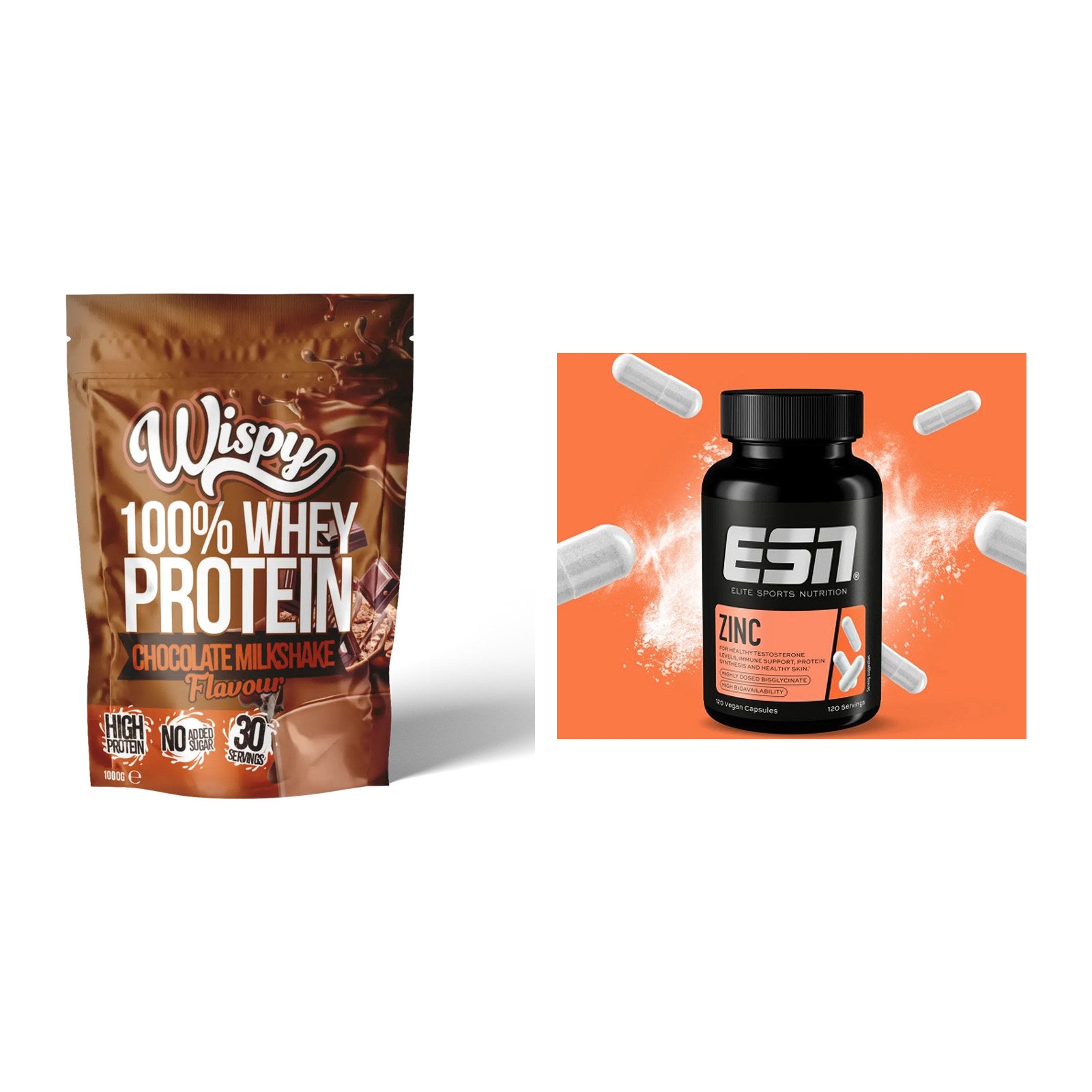 Basis-Set: Wispy Whey 100% + ESN Zinc – alle enthaltenen Artikel