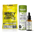 Basis-Set: Olimp Whey Protein Complex + Sinob Vitamin D3 + K2 – alle enthaltenen Artikel