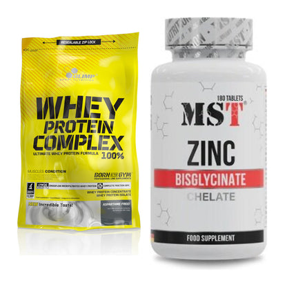 Basis-Set: Olimp Whey Protein Complex + MST Zinc Chelate – alle enthaltenen Artikel
