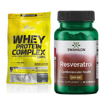 Basis-Set: Olimp Whey Protein Complex 100% + Swanson Resveratrol – alle enthaltenen Artikel