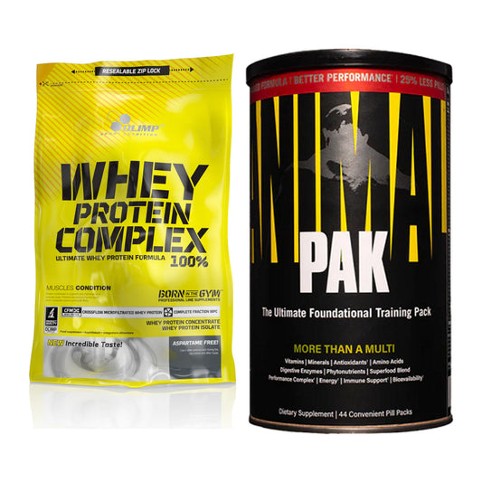 Basis-Set: Olimp Whey Protein Complex + Universal Animal Pak 44 – alle enthaltenen Artikel