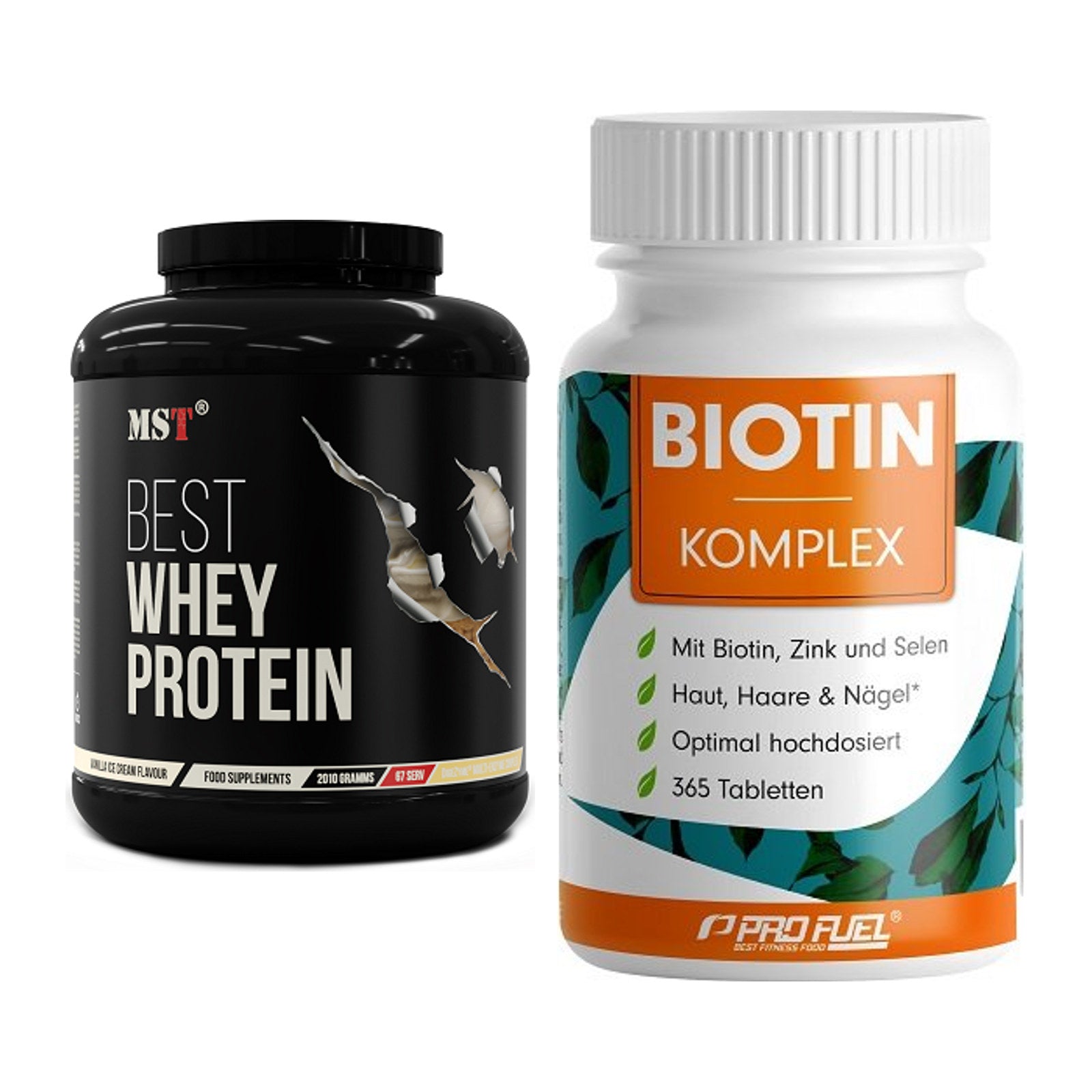 Basis-Set: MST Best Whey Protein + ProFuel BIOTIN Komplex – alle enthaltenen Artikel