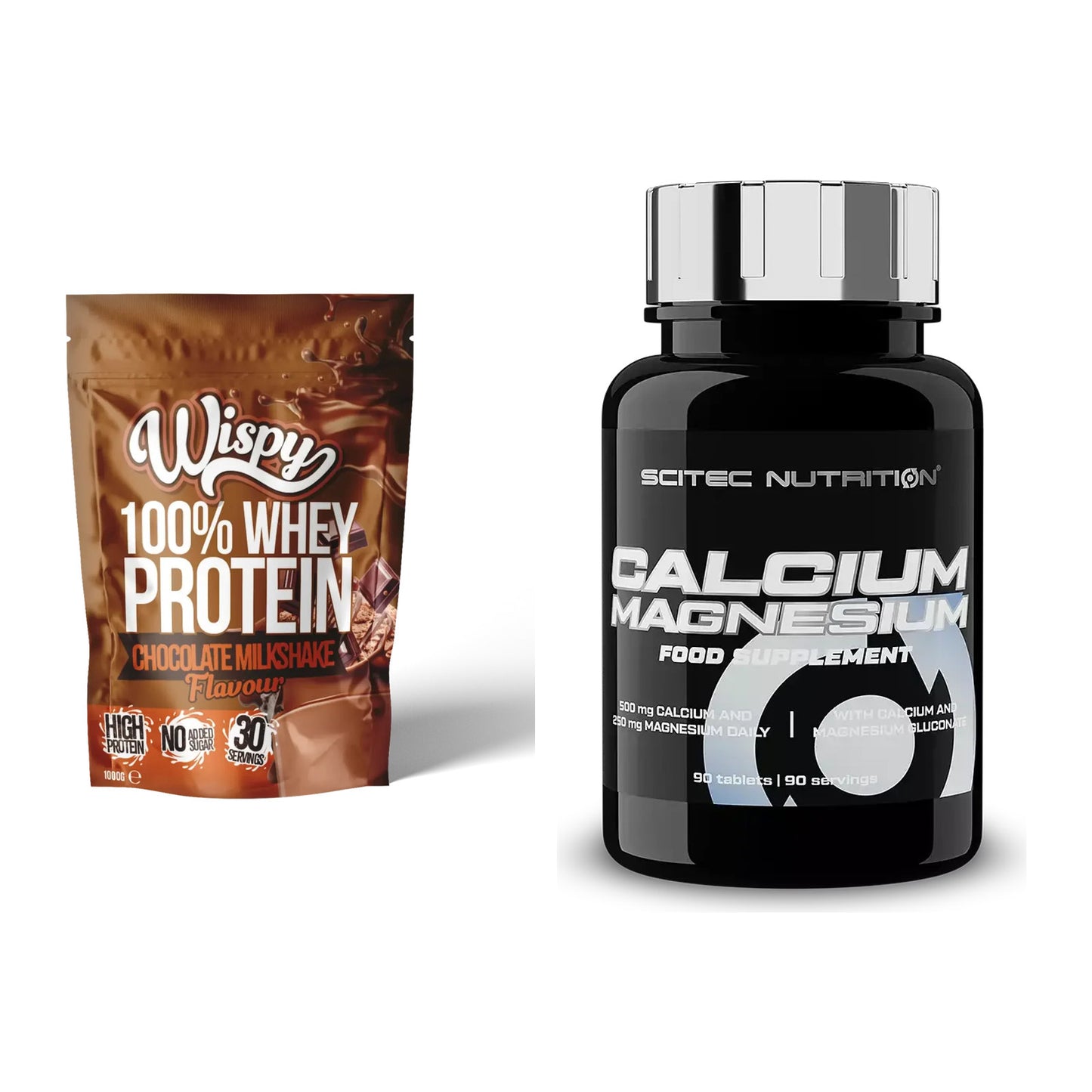 Basis-Set: Wispy Whey 100% + Scitec Calcium Magnesium – alle enthaltenen Artikel