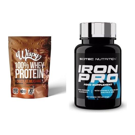 Basis-Set: Wispy Whey 100% + Scitec Iron Pro – alle enthaltenen Artikel