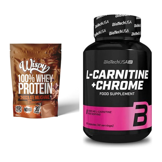 Basis-Set: Wispy Whey 100% + BioTech L-Carnitine + Chrome – alle enthaltenen Artikel