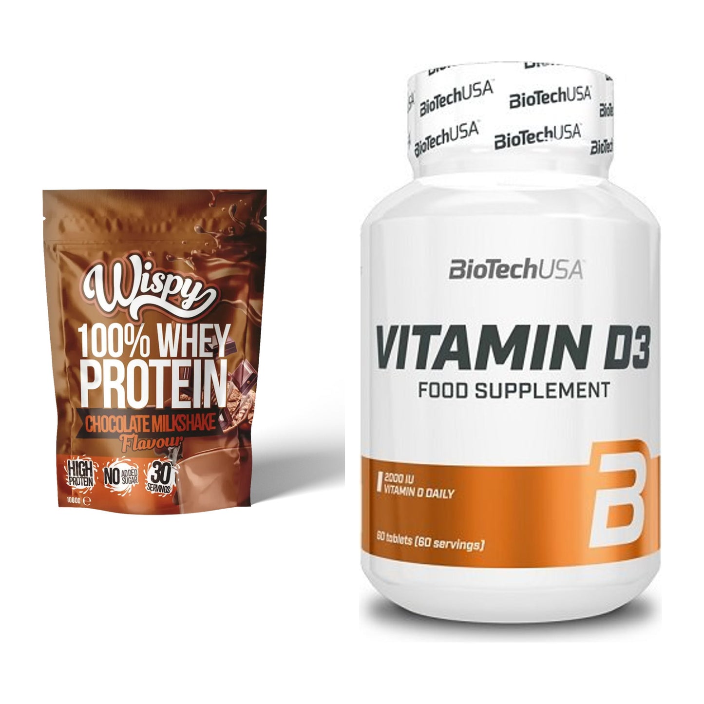 Basis-Set: Wispy Whey 100% + BioTech Vitamin D3 – alle enthaltenen Artikel