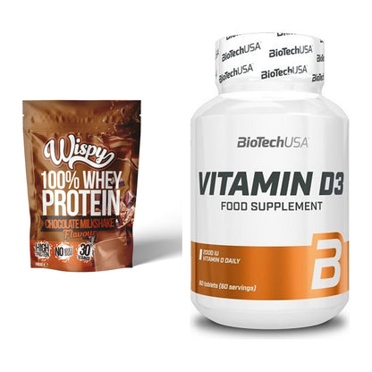 Basis-Set: Wispy Whey 100% + BioTech Vitamin D3 – alle enthaltenen Artikel