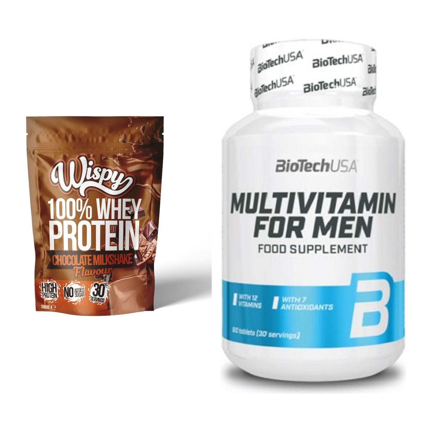 Basis-Set: Wispy Whey 100% + BioTech Multivitamin for Men 60 – alle enthaltenen Artikel