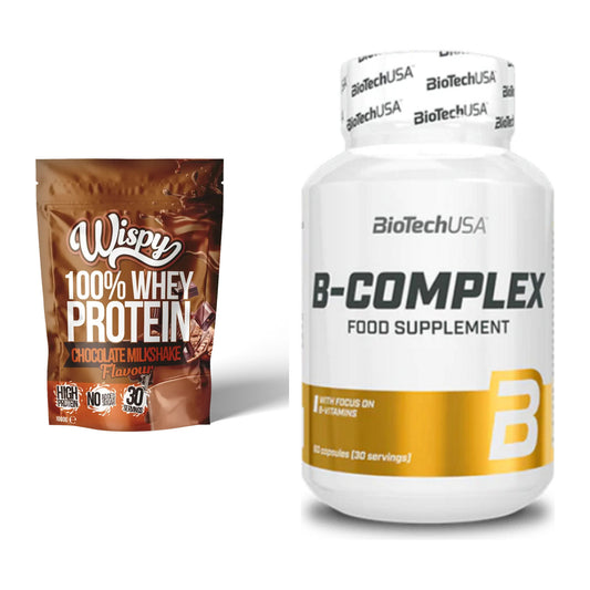 Basis-Set: Wispy Whey 100% + BioTech B Complex 60 Tabl. – alle enthaltenen Artikel