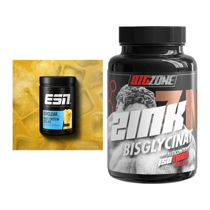 Basis-Set: ESN ISOCLEAR Whey Isolate + Big Zone Zink Bisglycinat – alle enthaltenen Artikel