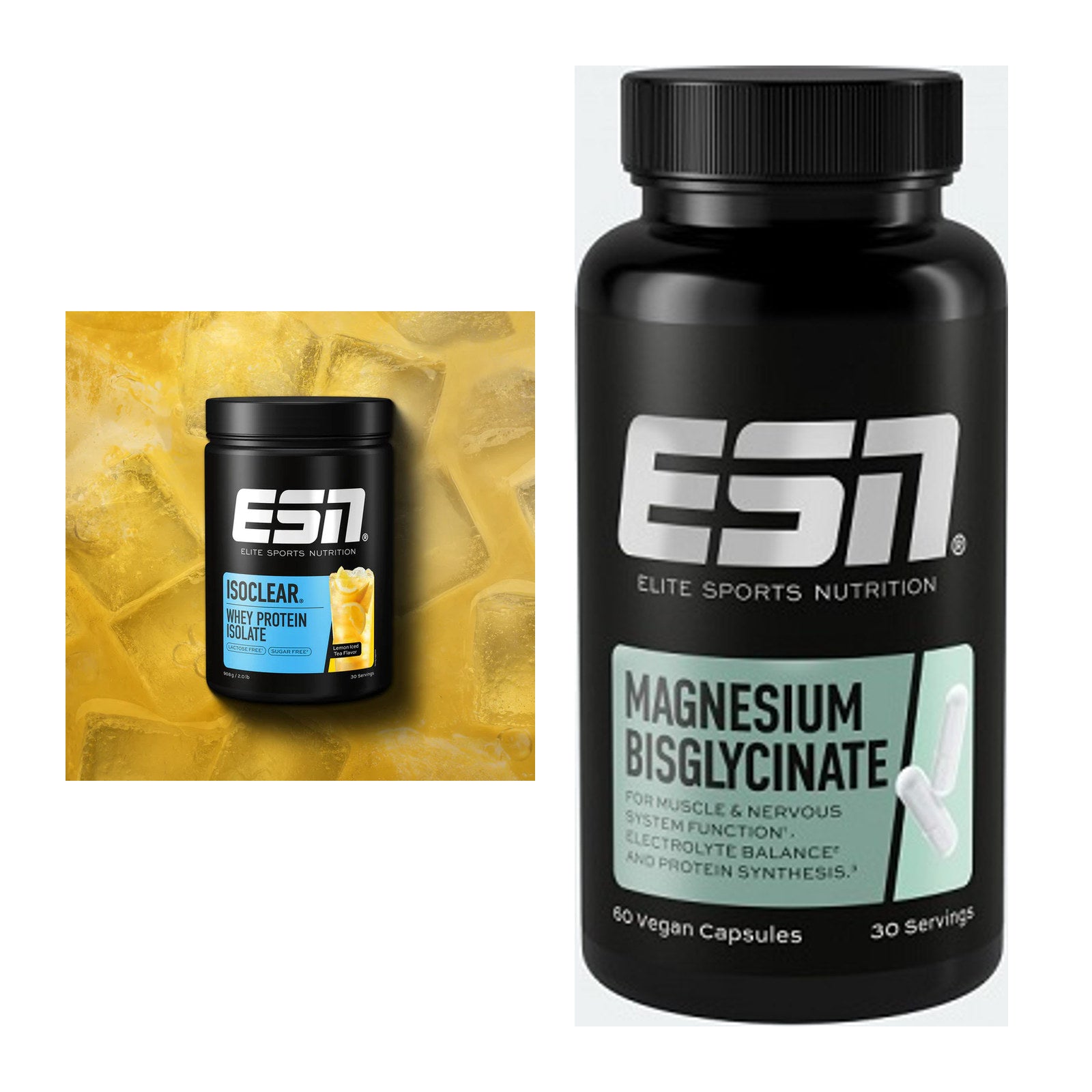 Basis-Set: ESN ISOCLEAR Whey Isolate + ESN Magnesium Bisglycinate – alle enthaltenen Artikel