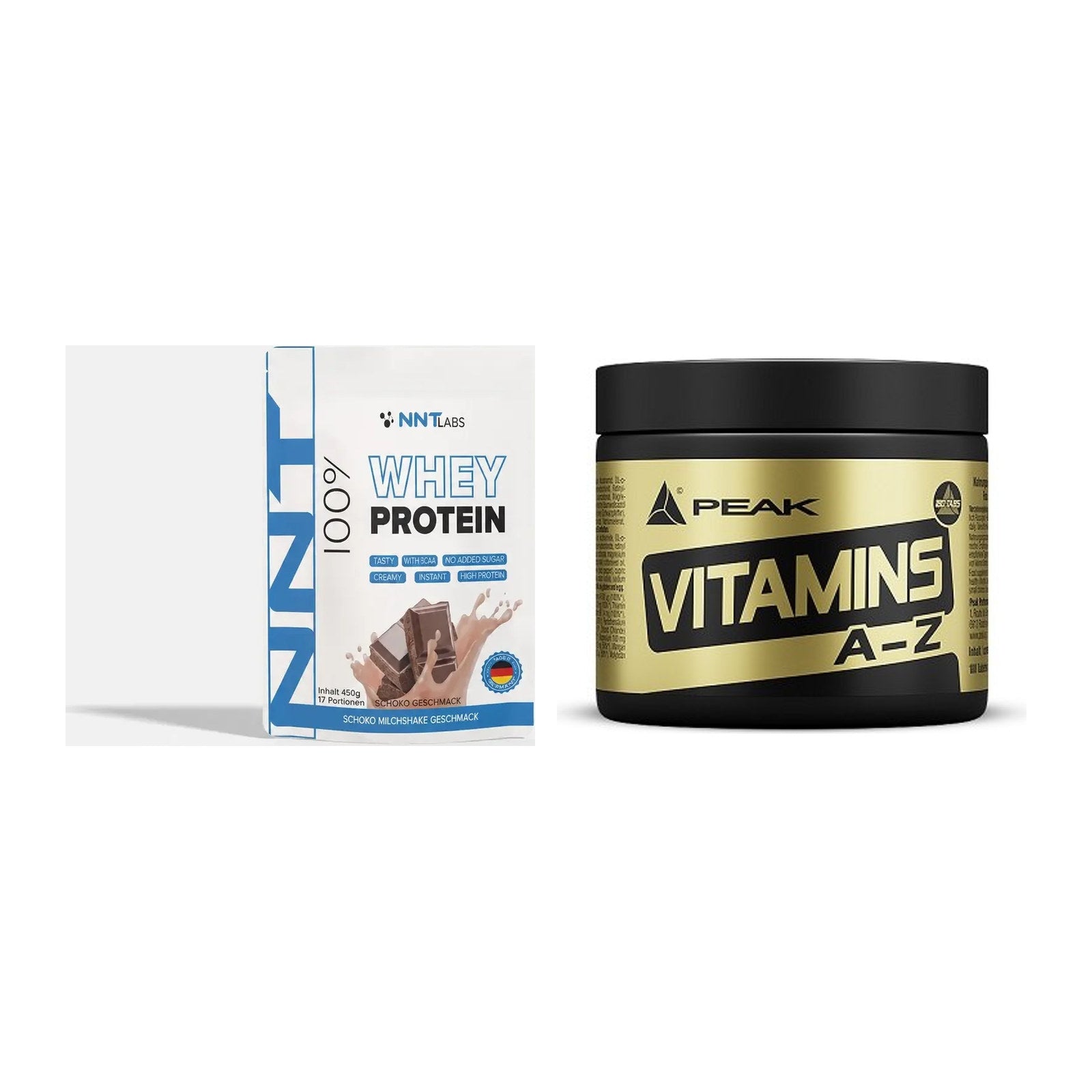 Basis-Set: NNT Whey + Peak Vitamin A-Z 180 Tabl. – alle enthaltenen Artikel