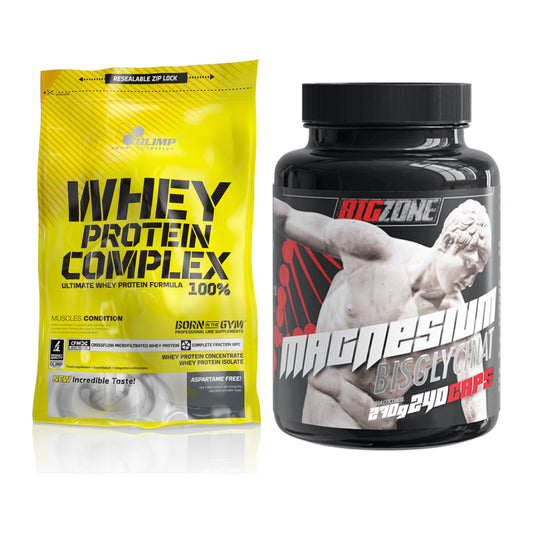 Basis-Set: Olimp Whey Protein Complex + Big Zone Magnesium – alle enthaltenen Artikel