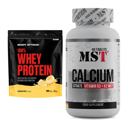 Basis-Set: Body Attack 100% Whey + MST Calcium Citrate D3 – alle enthaltenen Artikel