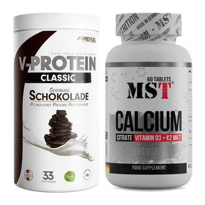 Basis-Set: ProFuel VEGAN PROTEIN + MST Calcium Citrate D3 + K2Vital – alle enthaltenen Artikel