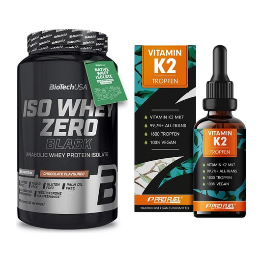 Basis-Set: BioTech Iso Whey Zero Black + ProFuel Vitamin K2 (1800 – alle enthaltenen Artikel