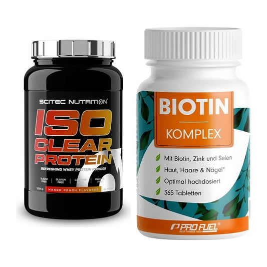 Basis-Set: Scitec IsoClear Protein + ProFuel BIOTIN Komplex – alle enthaltenen Artikel