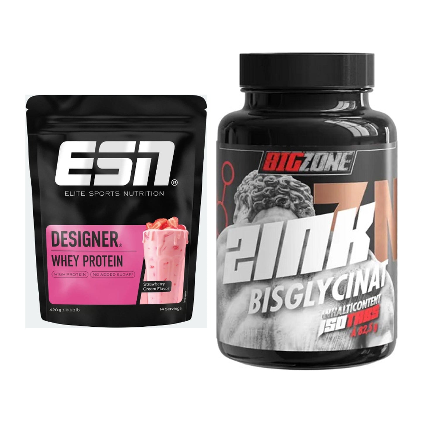 Basis-Set: ESN Designer Whey + Big Zone Zink Bisglycinat – alle enthaltenen Artikel