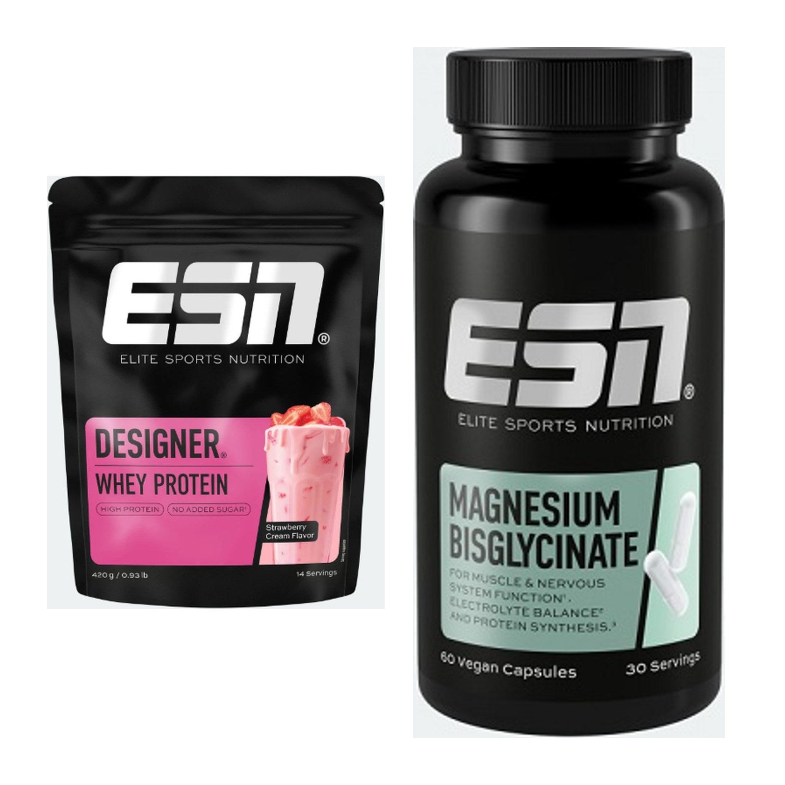 Basis-Set: ESN Designer Whey + ESN Magnesium Bisglycinate – alle enthaltenen Artikel