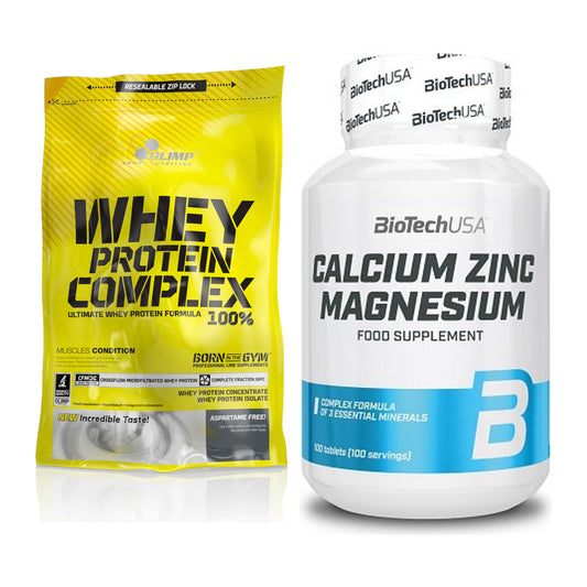 Basis-Set: Olimp Whey Protein Complex + BioTech Calcium Zinc – alle enthaltenen Artikel