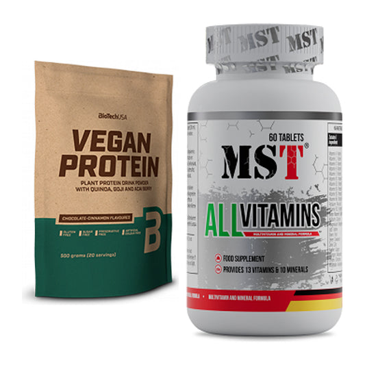 Basis-Set: BioTech Vegan Protein + MST All Vitamins 60 Pillen – alle enthaltenen Artikel
