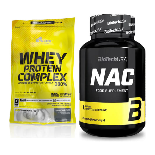 Basis-Set: Olimp Whey Protein Complex 100% + BioTech NAC – alle enthaltenen Artikel