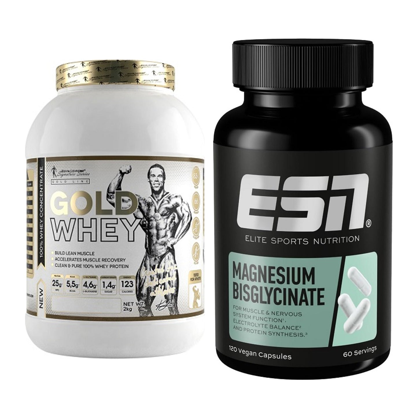 Basis-Set: Kevin Levrone Gold Whey + ESN Magnesium Bisglycinat – alle enthaltenen Artikel