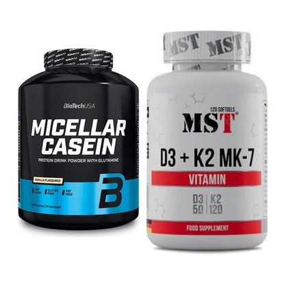 Basis-Set: BioTech Micellar Casein + MST Vitamin D3 + K2 + MK-7 – alle enthaltenen Artikel