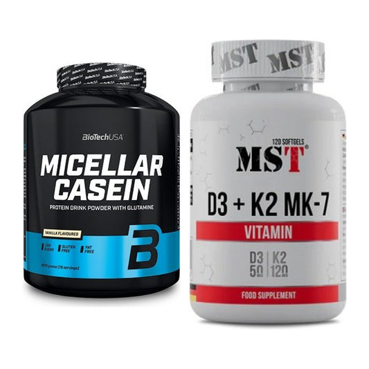 Basis-Set: BioTech Micellar Casein + MST Vitamin D3 + K2 + MK-7 – alle enthaltenen Artikel