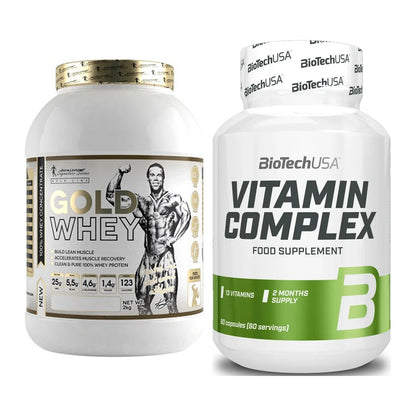 Basis-Set: Kevin Levrone Gold Whey + BioTech Vitamin Complex – alle enthaltenen Artikel