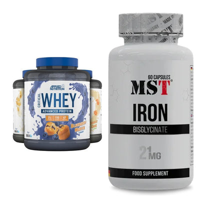 Basis-Set: Applied Nutrition Critical Whey + MST Iron Bisglycinate – alle enthaltenen Artikel