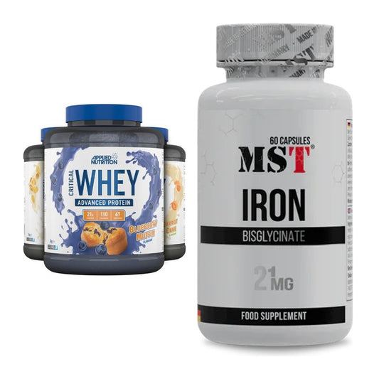 Basis-Set: Applied Nutrition Critical Whey + MST Iron Bisglycinate – alle enthaltenen Artikel