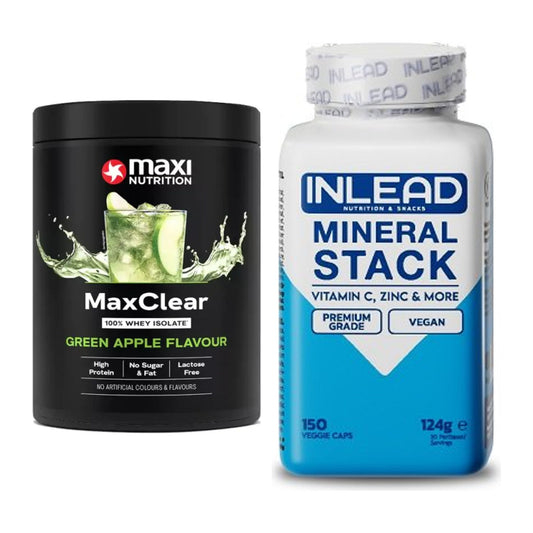 Basis-Set: MaxiNutrition MaxClear 100% Clear + INLEAD Mineral Stack – alle enthaltenen Artikel