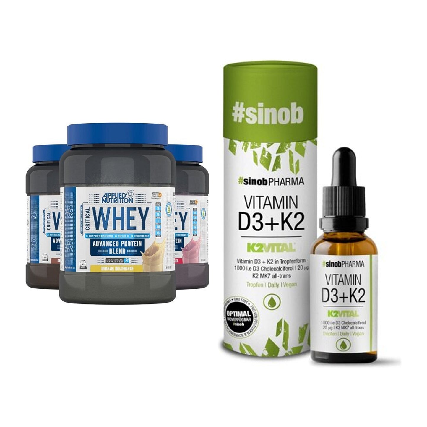 Basis-Set: Applied Nutrition Critical + Sinob Vitamin D3 + K2 – alle enthaltenen Artikel