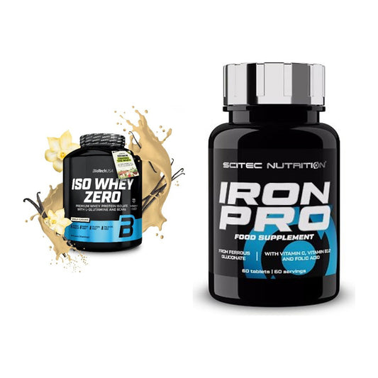 Basis-Set: BioTech Iso Whey Zero + Scitec Iron Pro – alle enthaltenen Artikel