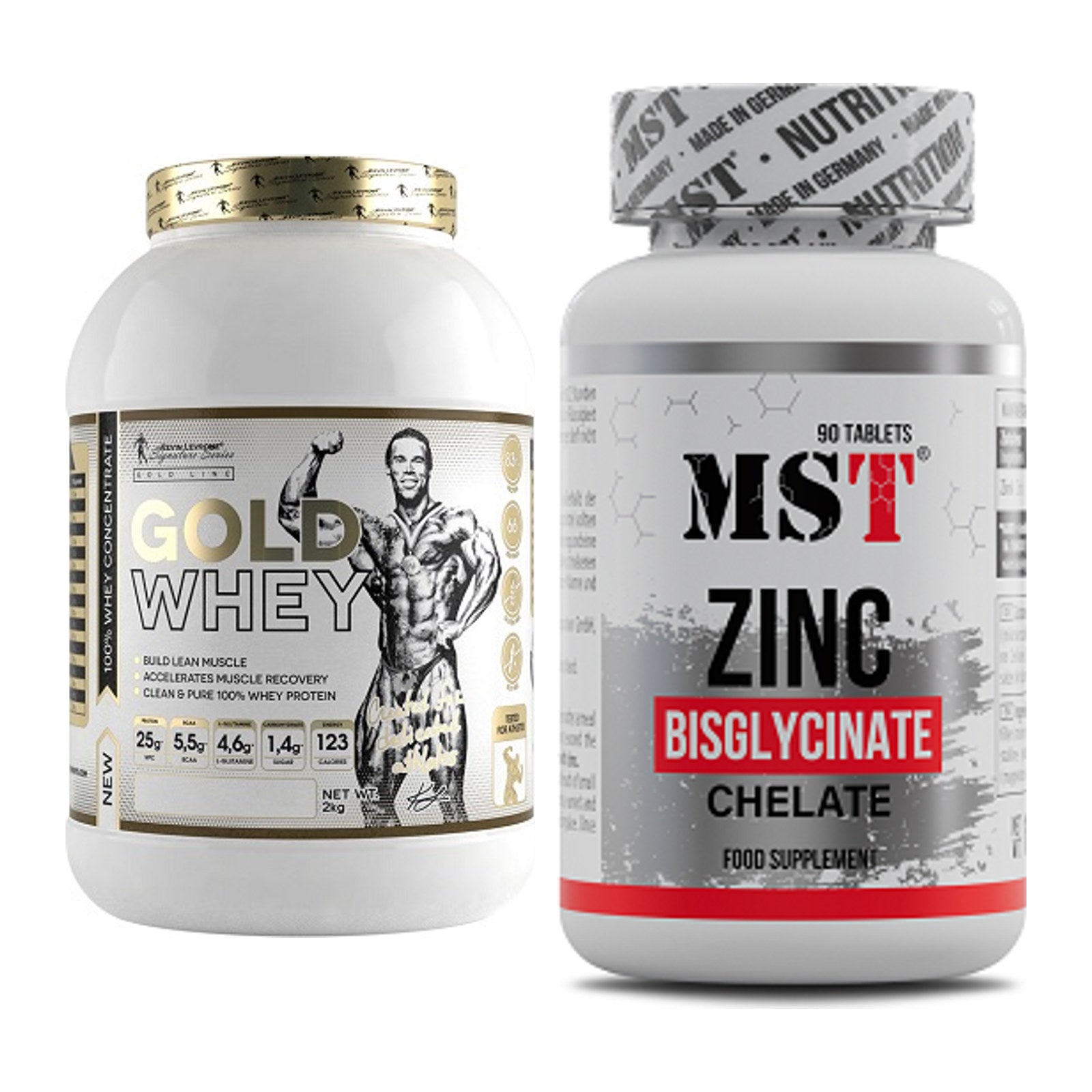 Basis-Set: Kevin Levrone Gold Whey + MST Zinc Chelate Bisglycinate – alle enthaltenen Artikel