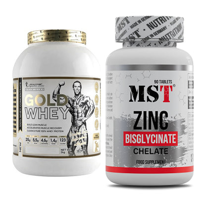 Basis-Set: Kevin Levrone Gold Whey + MST Zinc Chelate Bisglycinate – alle enthaltenen Artikel