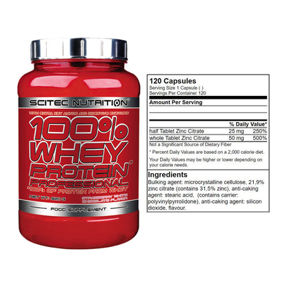 Basis-Set: Scitec 100% Whey Professional + GN Zinc Citrate 120 Tabl. – alle enthaltenen Artikel