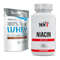 Basis-Set: BioTech 100% Pure Whey + MST Niacin – alle enthaltenen Artikel